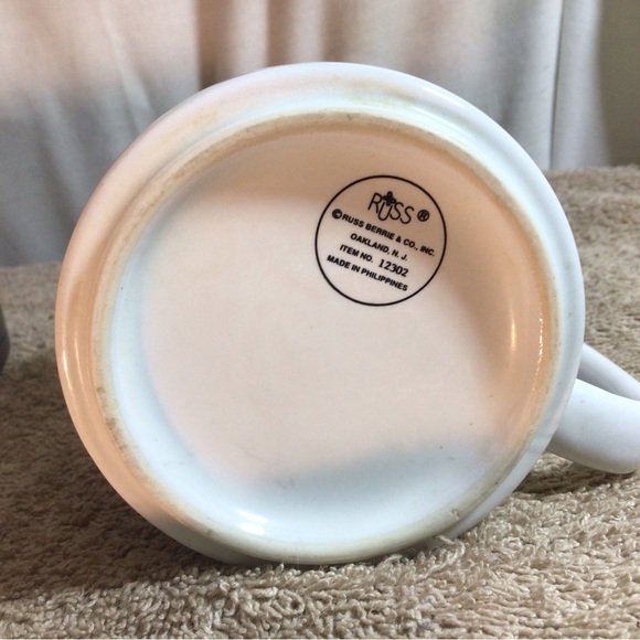 Russ Berries I HEART FISHING White W/Red Heart ceramic coffee/tea mug - Picture 9 of 10